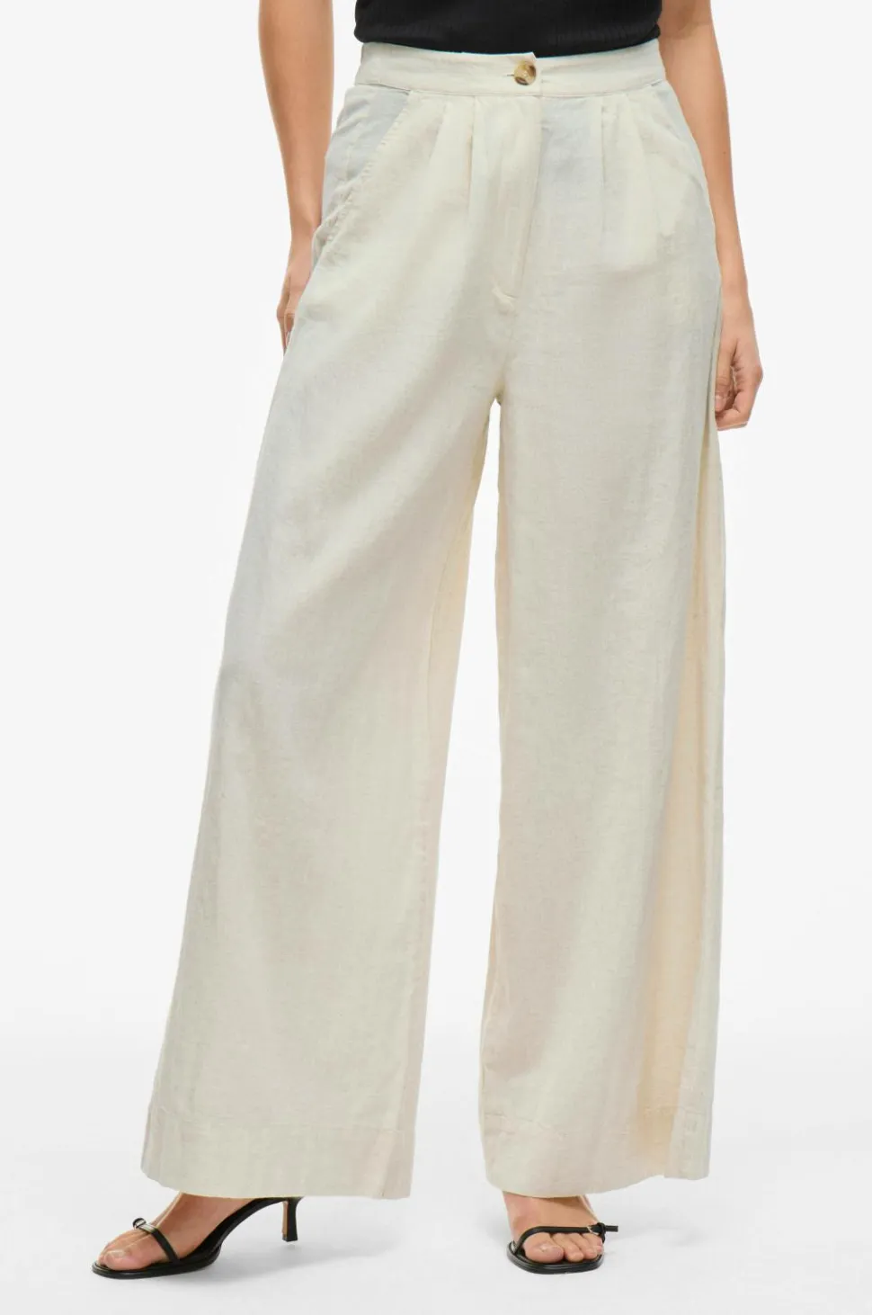 Vila Bukser vitni HW Wide Pants