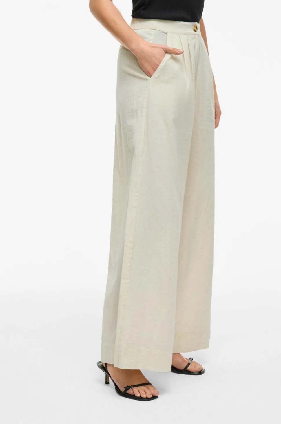 Vila Bukser vitni HW Wide Pants