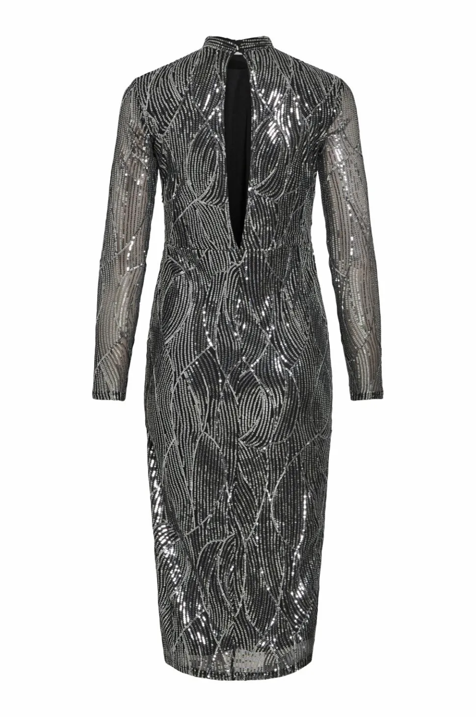 Vila Kjole viGigi Highneck Sequin L/s Midi Dress