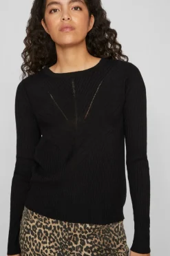Vila Top viOlina O-neck L/S Rib Knit Top