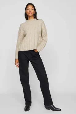 Vila Trøje viJaney Highneck L/S Rib Knit Top