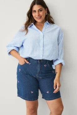 Zizzi Denimshorts jEva Embroidery Shorts