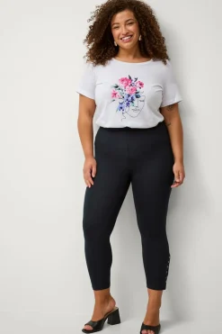 Zizzi Leggings Leggings 3/4 Button