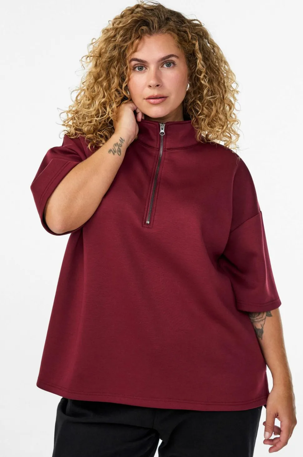 Zizzi Sweatshirt caKatalina 1/2 Zip