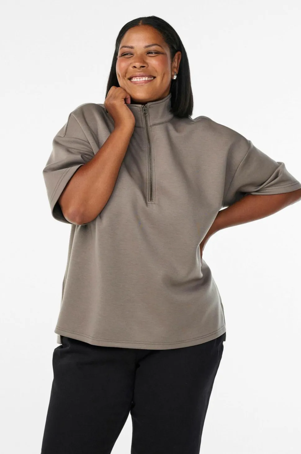Zizzi Sweatshirt caKatalina 1/2 Zip