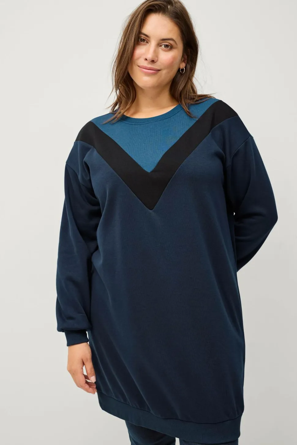 Zizzi Tunika vKathleen L/S Long Sweat